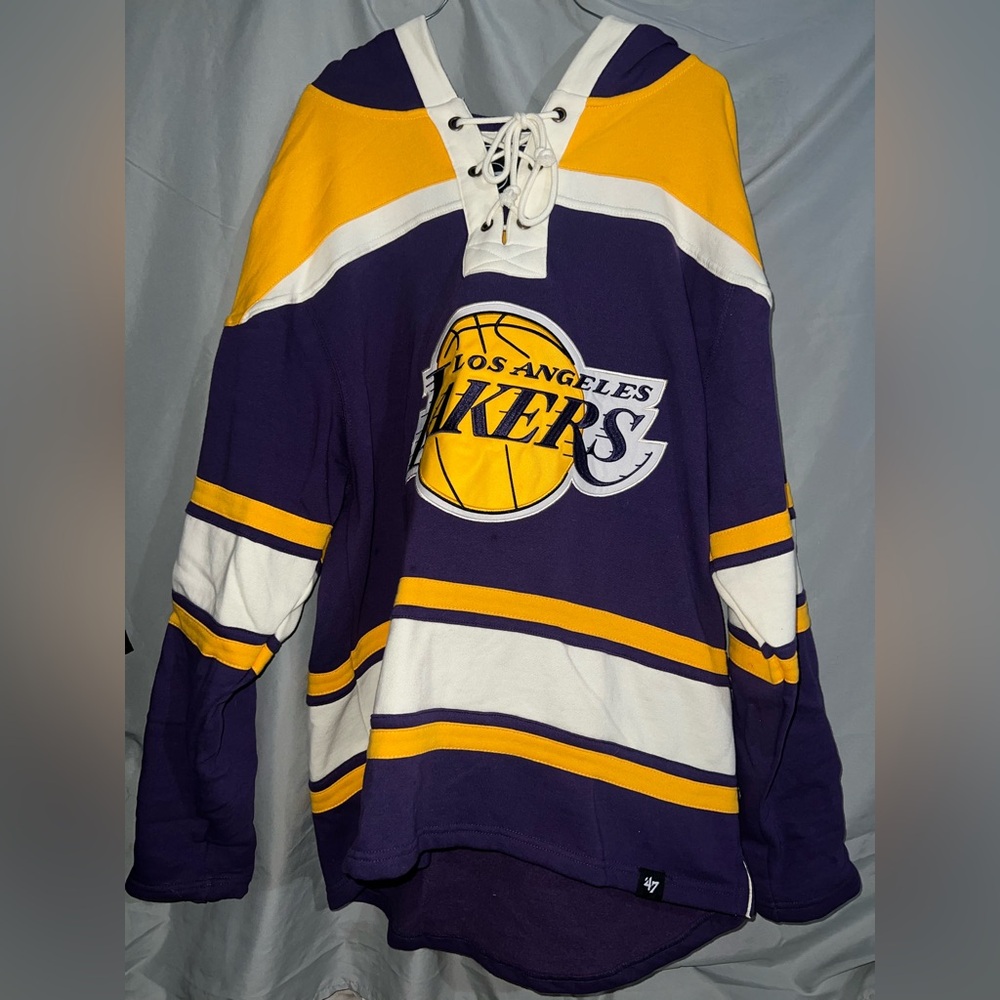 47 Brand Los Angeles Lakers Purple and Yellow Crewneck Sweater
